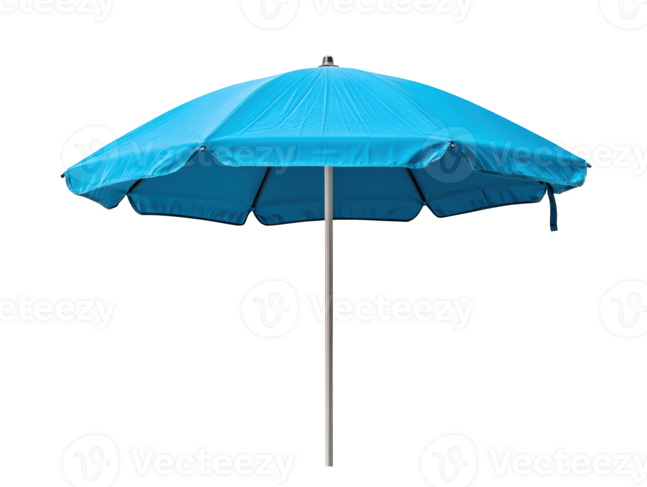 Bright blue beach umbrella for summer relaxation and sun protection png