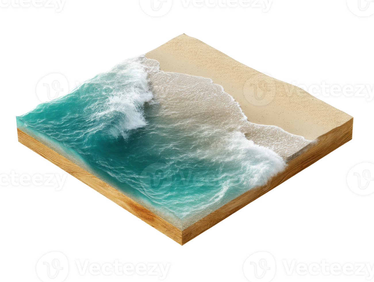 Creative beach wave design for summer themes and decor projects png