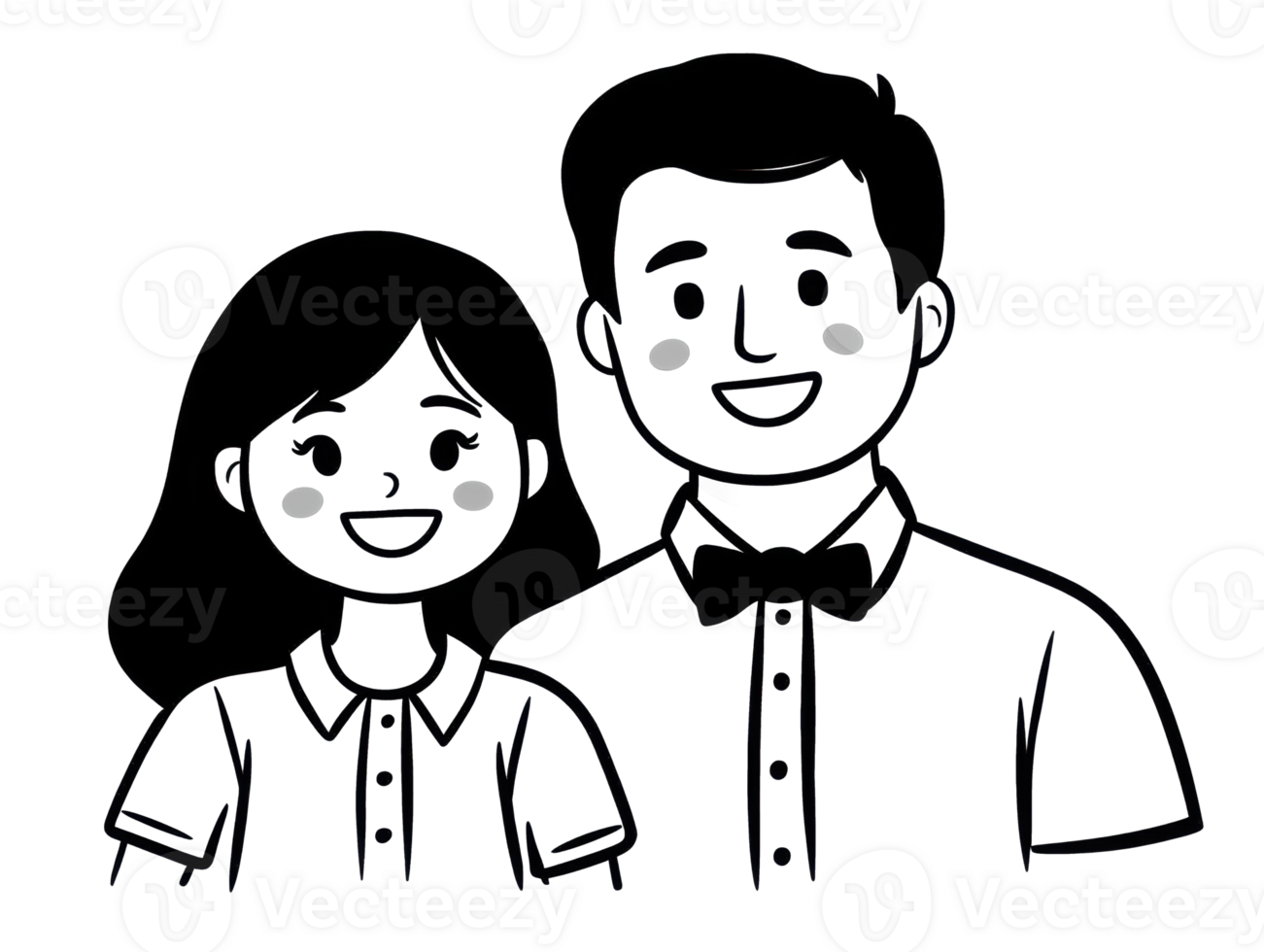Smiling couple in casual outfits for celebration or event design png