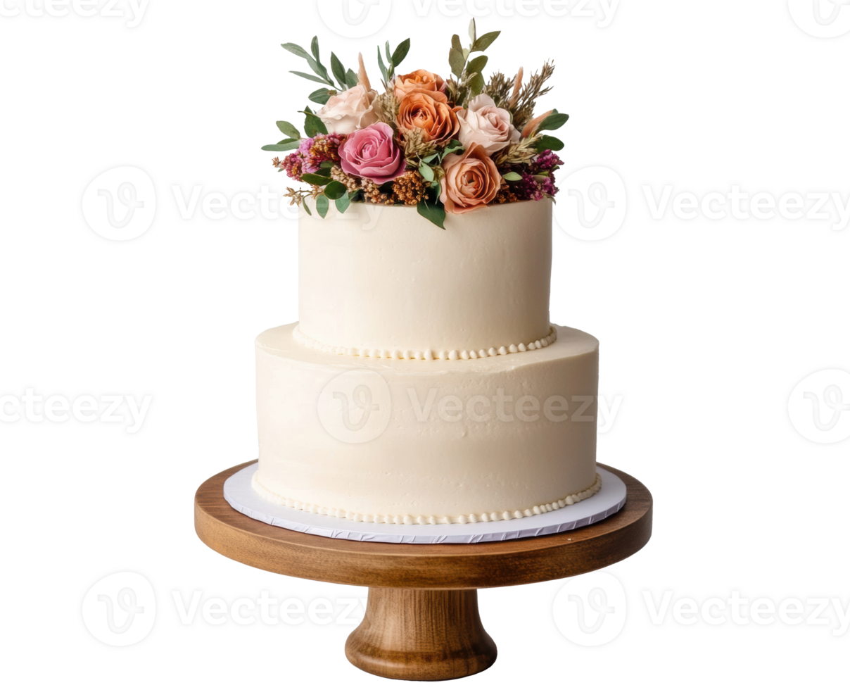 Elegant floral wedding cake for celebrations png