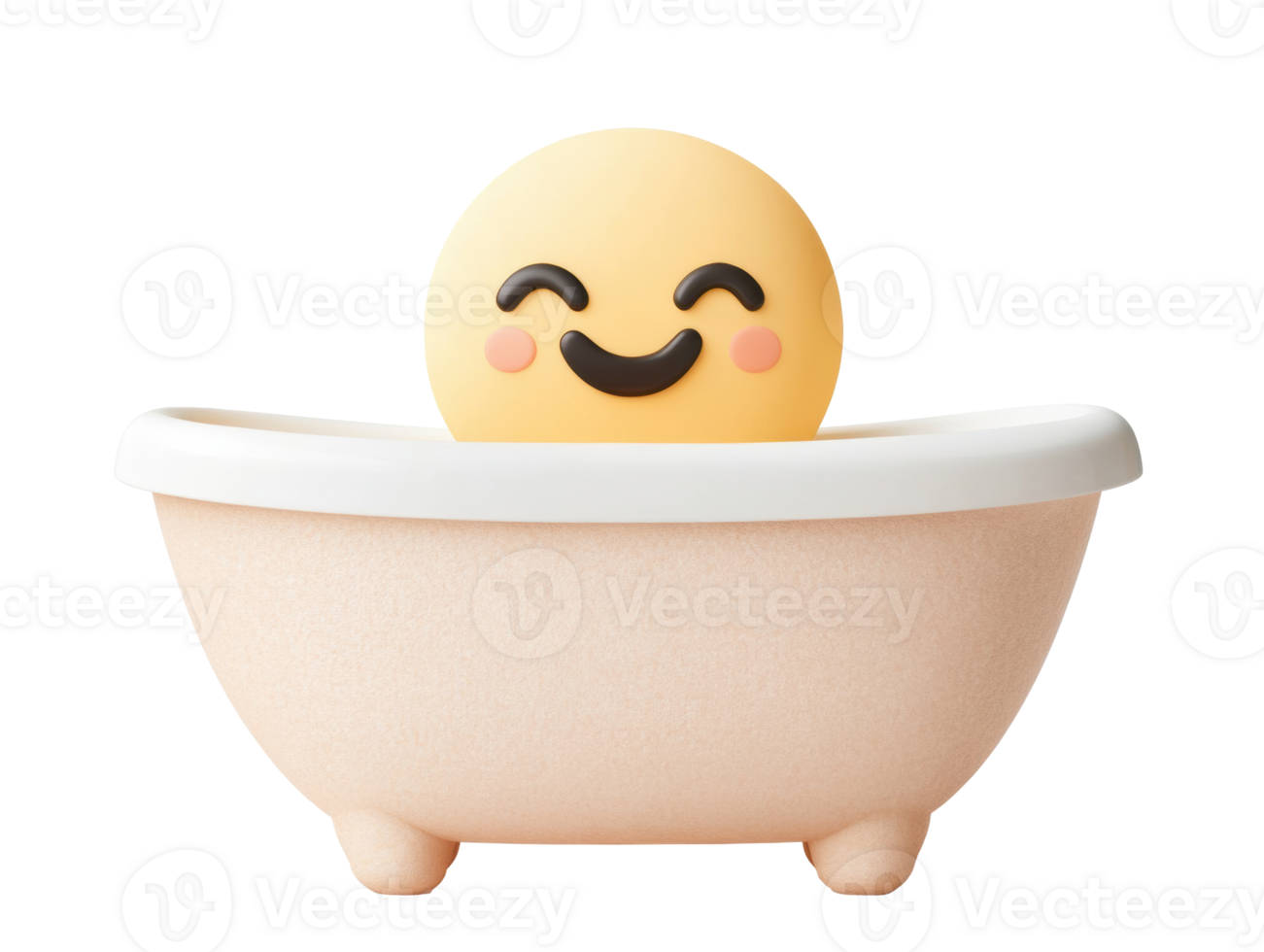 Cheerful character enjoying a cozy self-care bath png