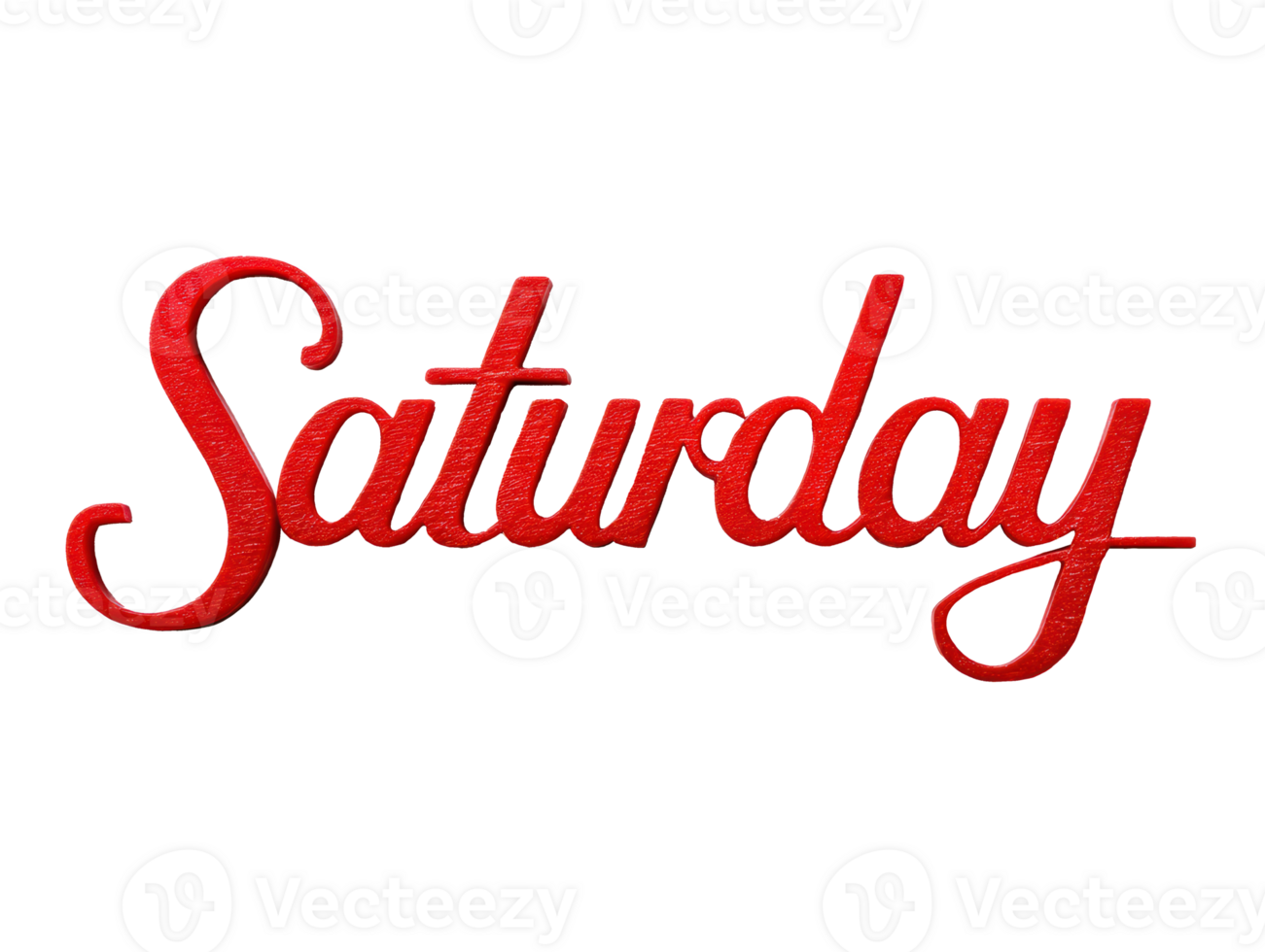 Vibrant Saturday in bright red for designs and crafts png