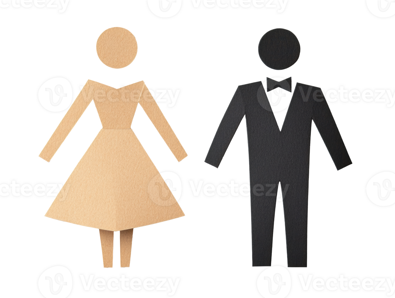 Wedding couple paper cutouts for decorations and crafts png