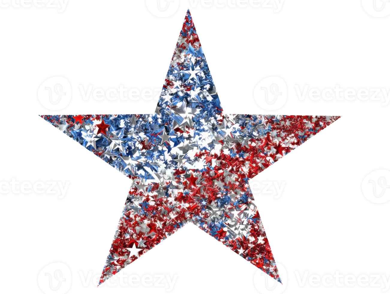 Red white and blue star decoration for celebration events png