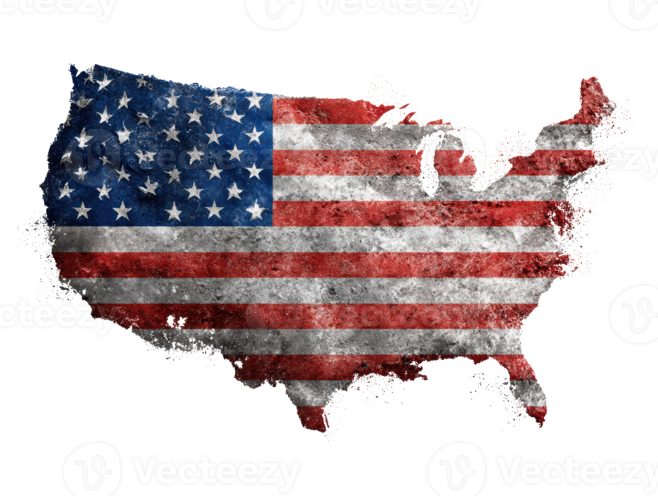 United States map with American flag design for creative projects png