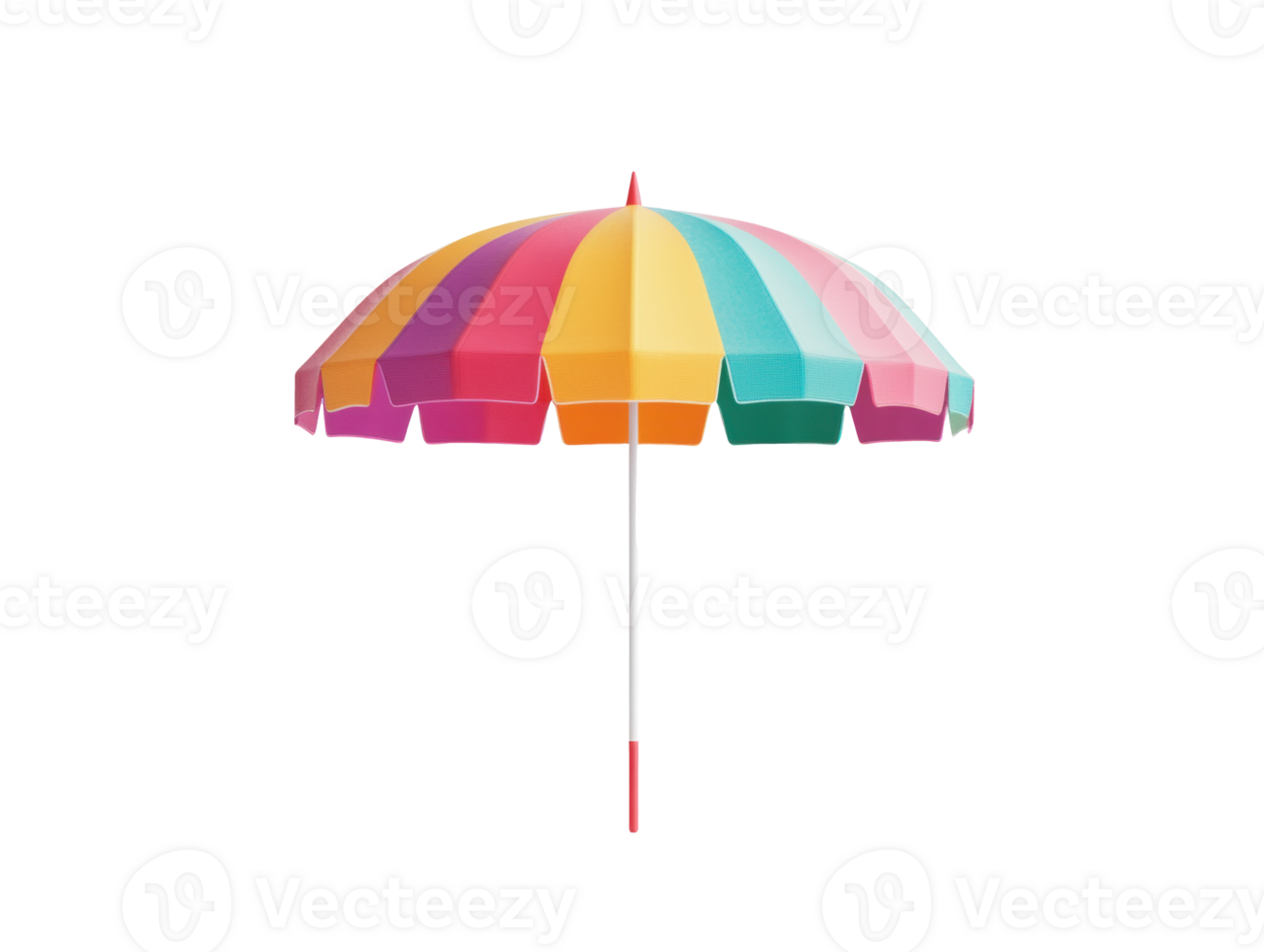 Colorful beach umbrella for summer vacations and outdoor fun png