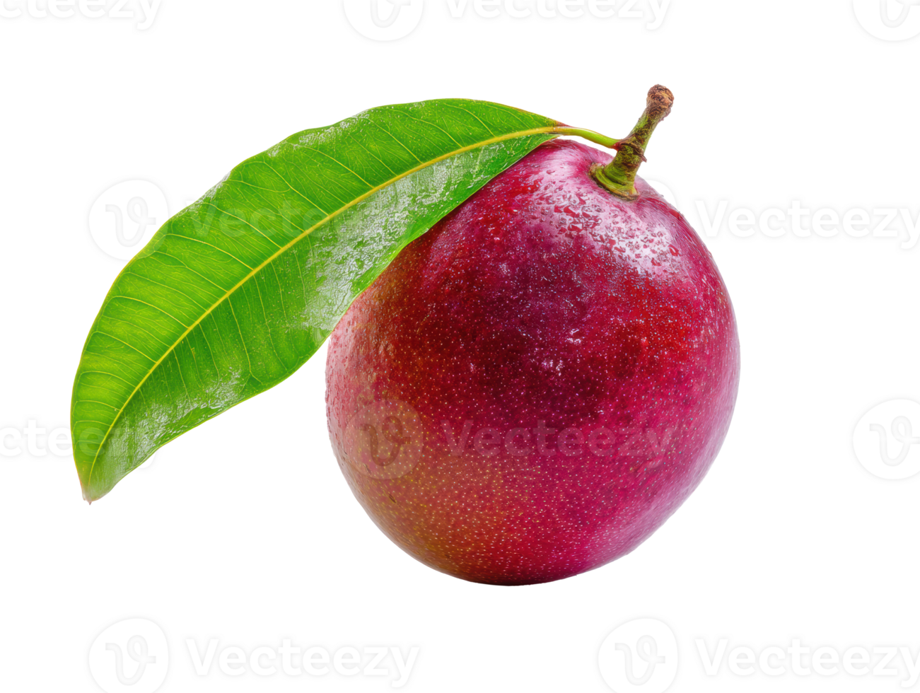 Vibrant purple fruit with green leaf for culinary designs and recipes png