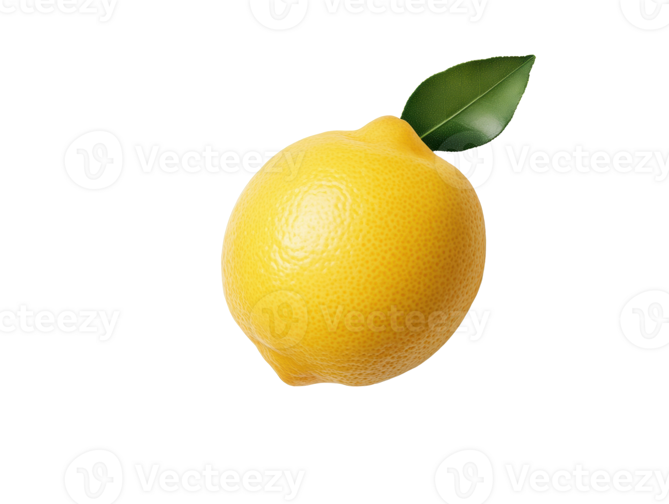 Fresh lemon with green leaf on a light background for culinary use png