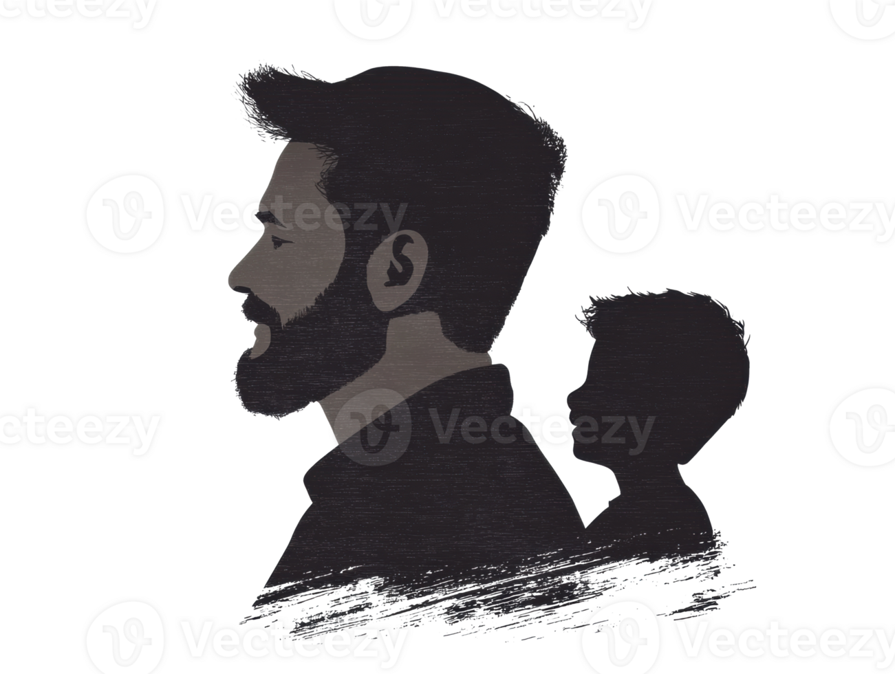 Father and son silhouette depicting strong bond and connection png