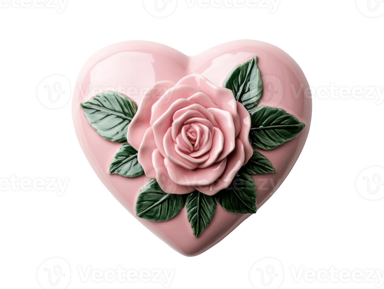 Decorative heart-shaped box with rose design for gifts and keepsakes png