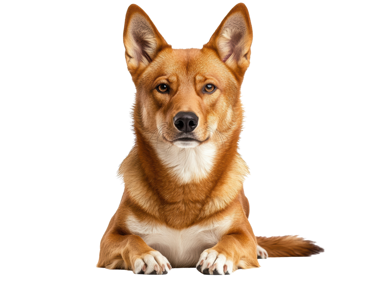 Playful Corgi lying down in a cozy indoor setting for pet lovers png