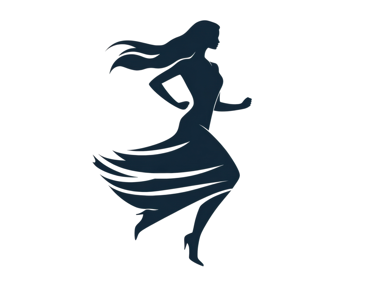 Elegant woman in motion celebrating freedom and movement png