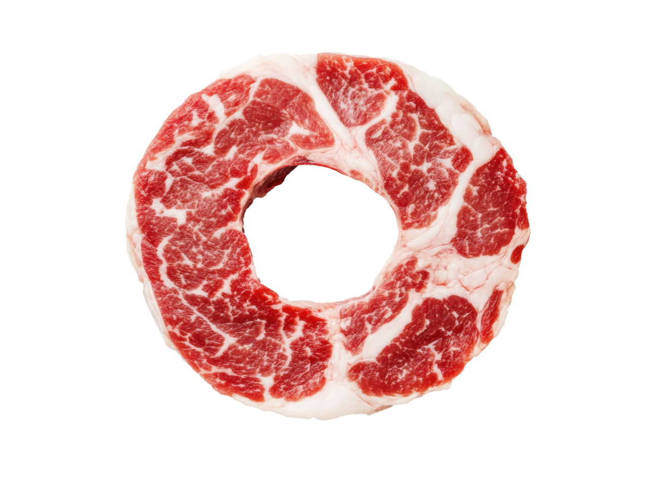 Unique cut of meat resembling a doughnut shape for culinary creativity png