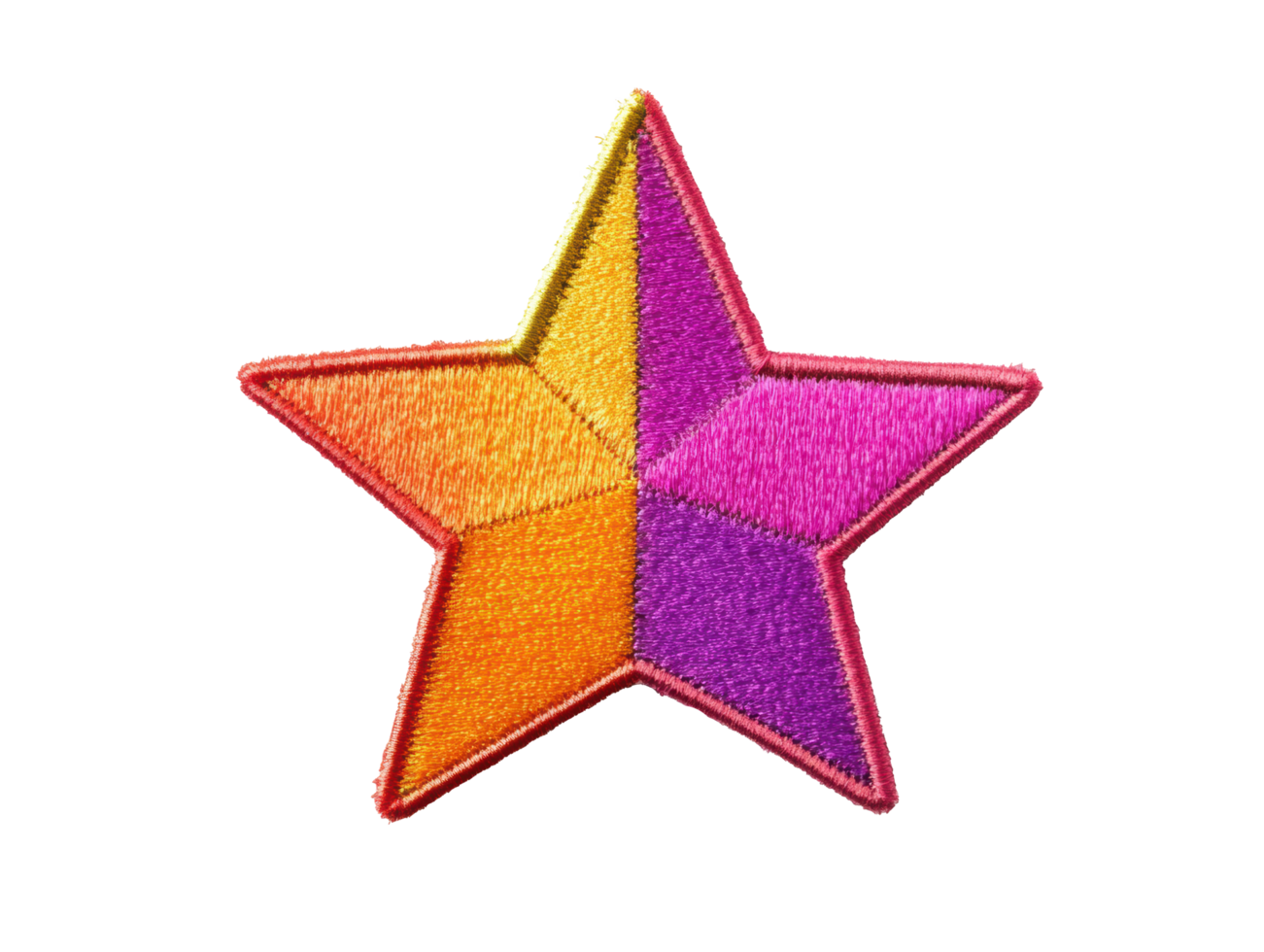 Colorful embroidered star patch for creative projects and DIY crafts png