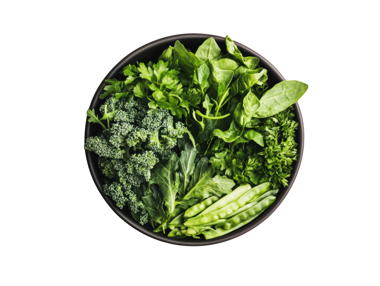 Fresh green vegetables in a bowl for healthy eating and cooking png