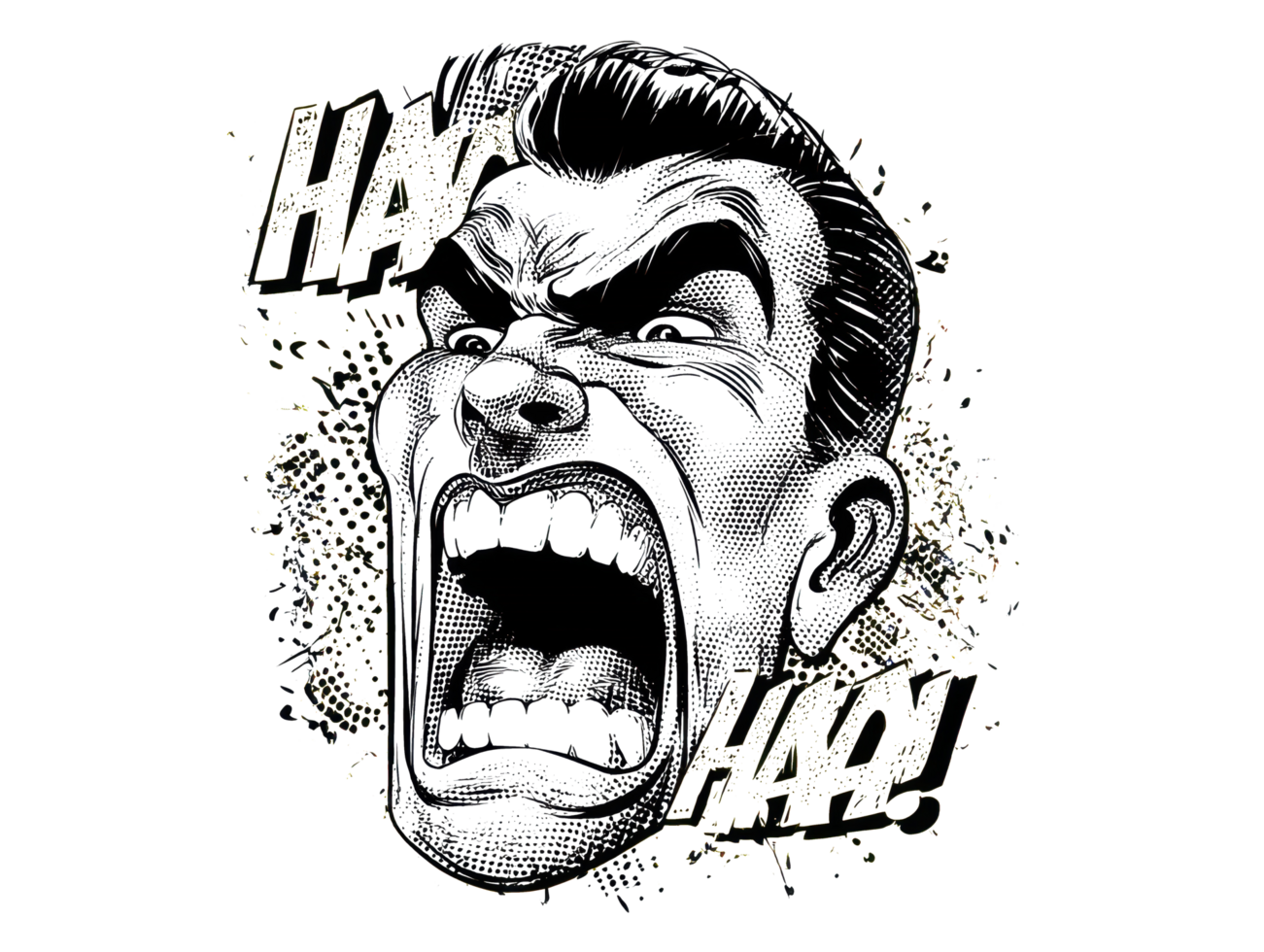 Expression of anger in retro comic style with bold typography png