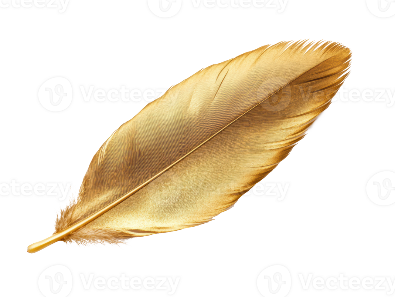 Golden feather as a symbol of luxury and elegance for various designs png