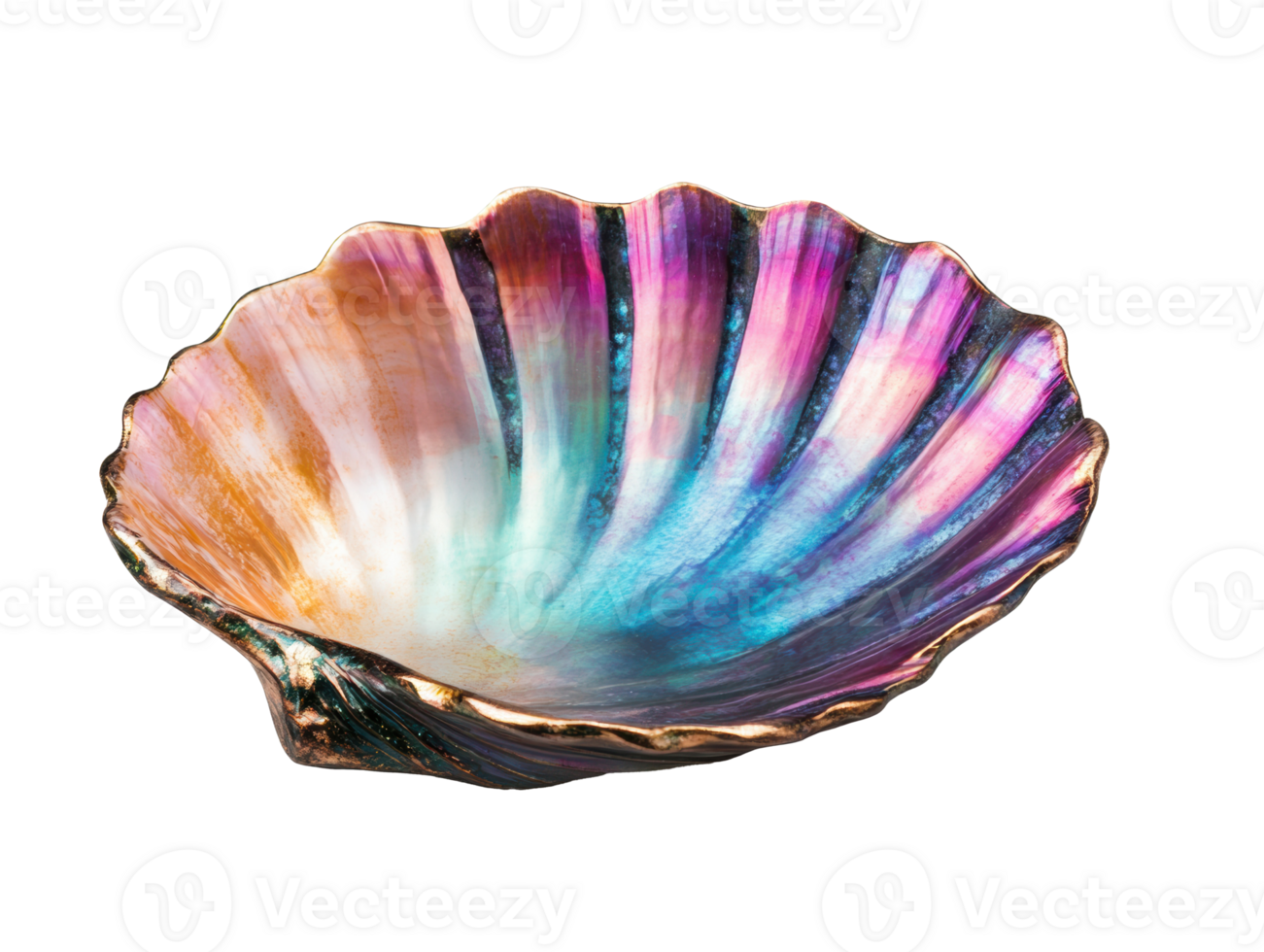 Decorative shell bowl with vibrant colors for home decor and events png