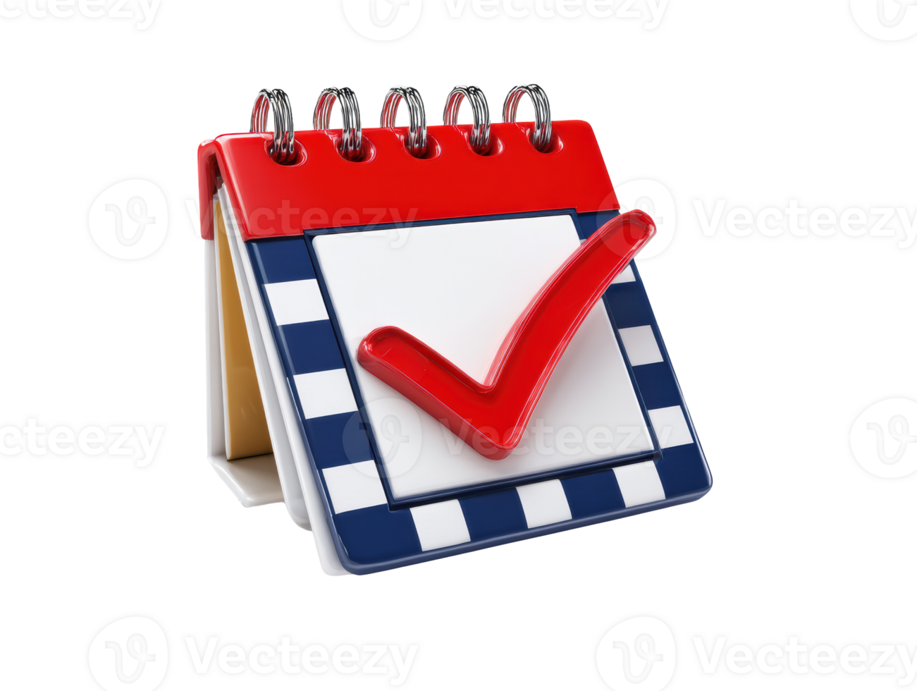 Calendar with checkmark highlighting task completion and planning png