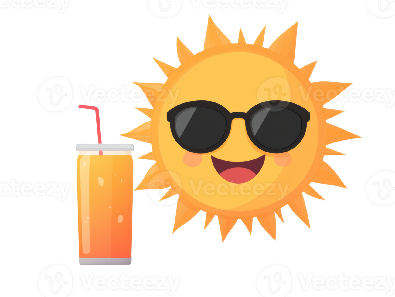 Summer fun with sun and refreshing juice for outdoor enjoyment png