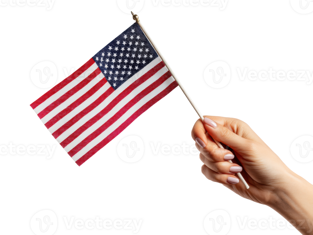 Celebrate freedom with a hand-held American flag for patriotic events png