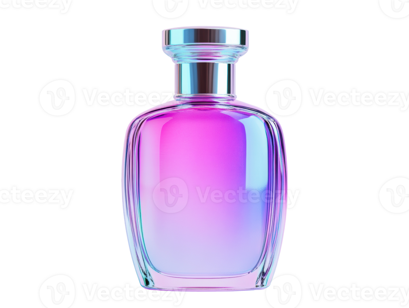 Colorful fragrance bottle with gradient design for cosmetics display png