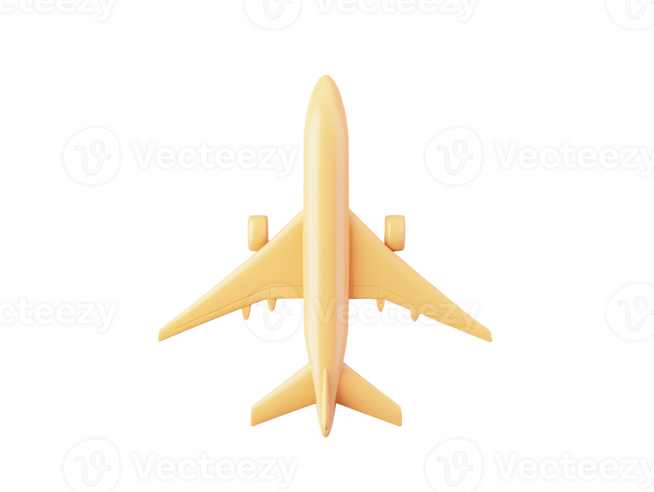 Air travel design concept featuring a yellow airplane model png