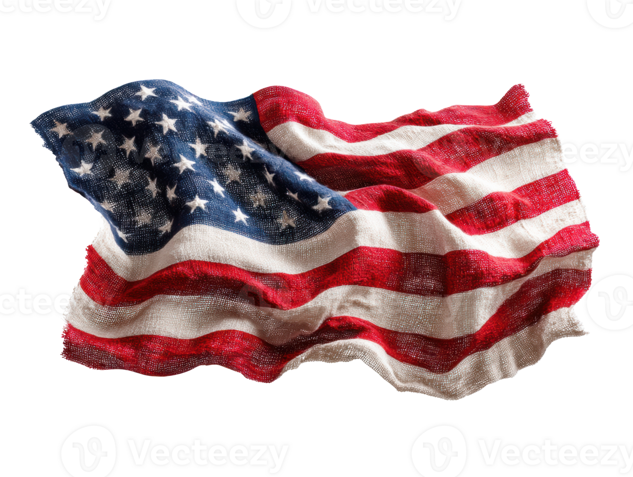 Waving American flag fabric symbolizing patriotism and freedom png