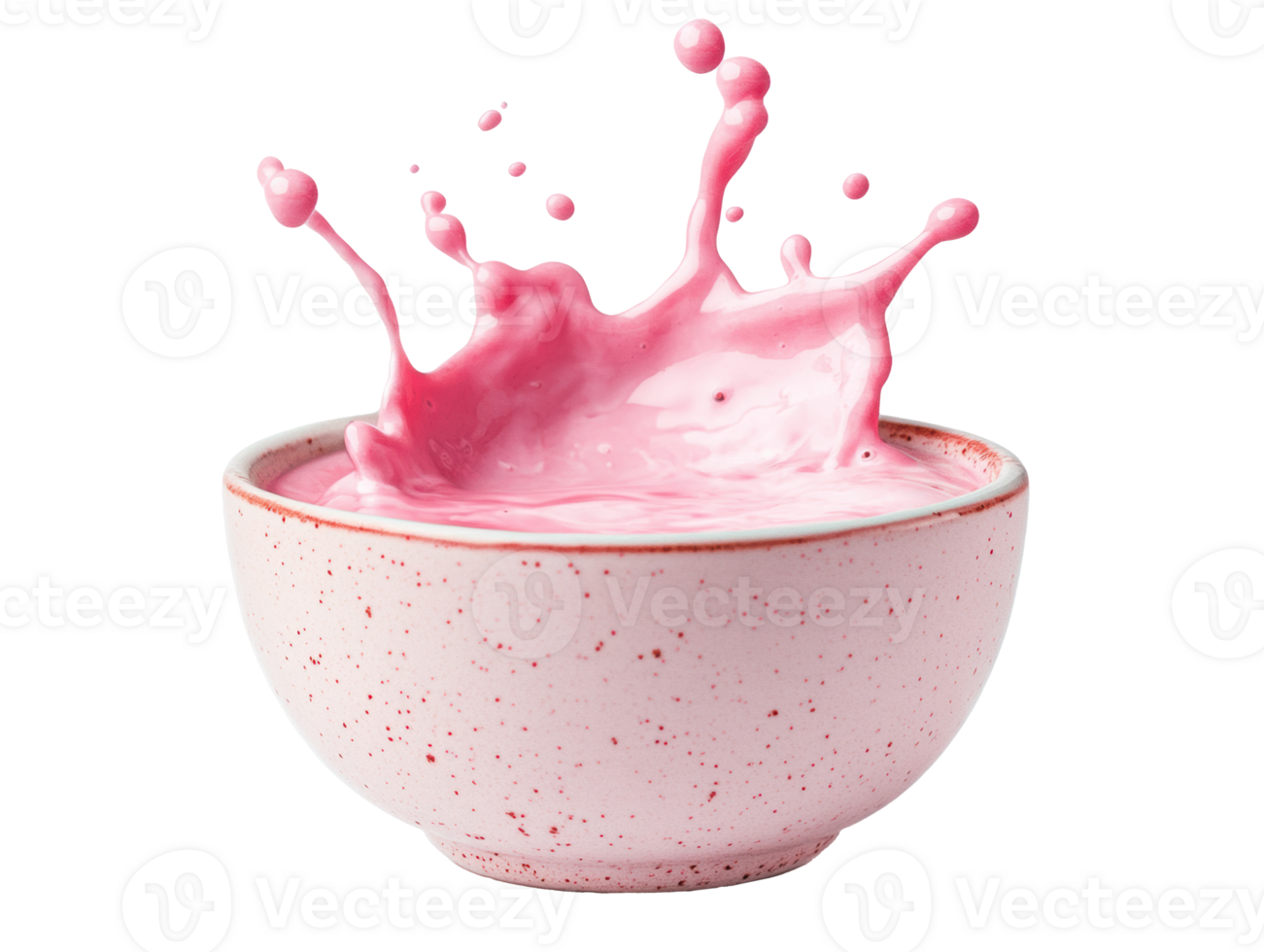 Splash of pink liquid in a bowl creating a dynamic scene png