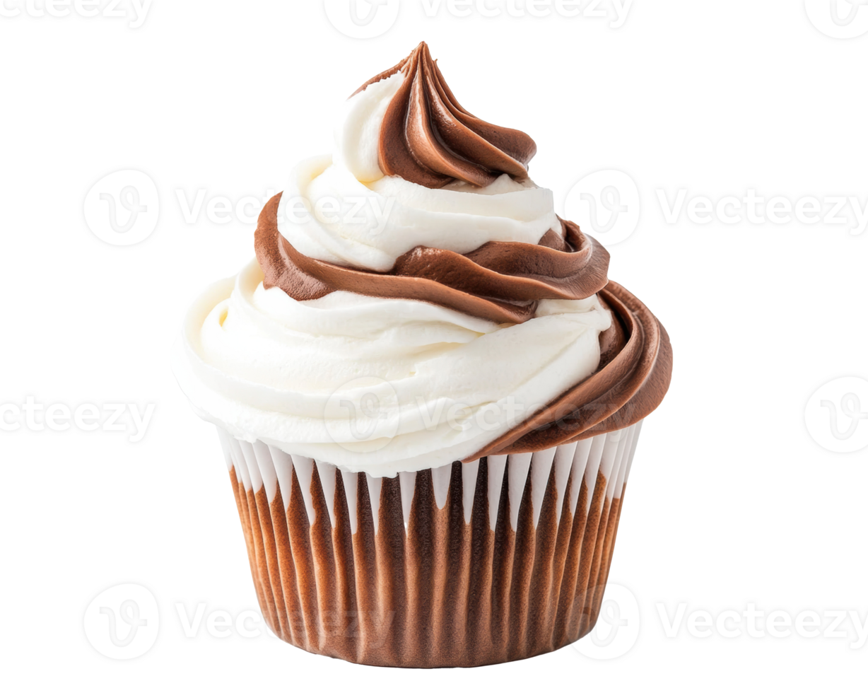 Delicious chocolate vanilla swirl cupcake for celebrations and events png