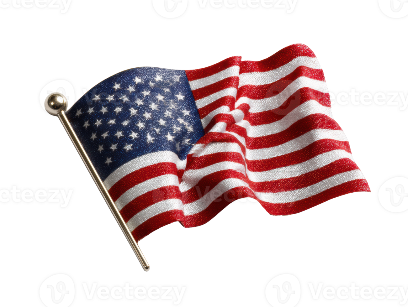 American flag waving on pole symbolizing patriotism and freedom png