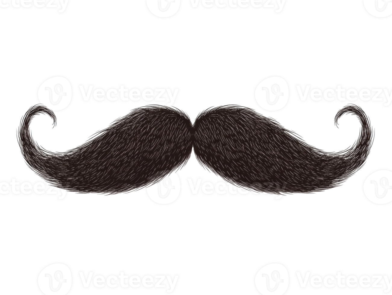 Classic mustache design for branding, decoration and themes png