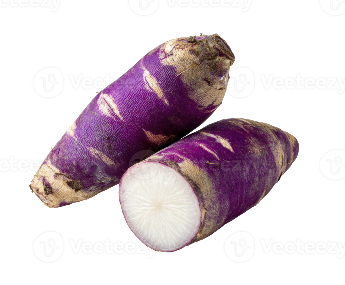 Purple yam with white interior for cooking and healthy recipes png