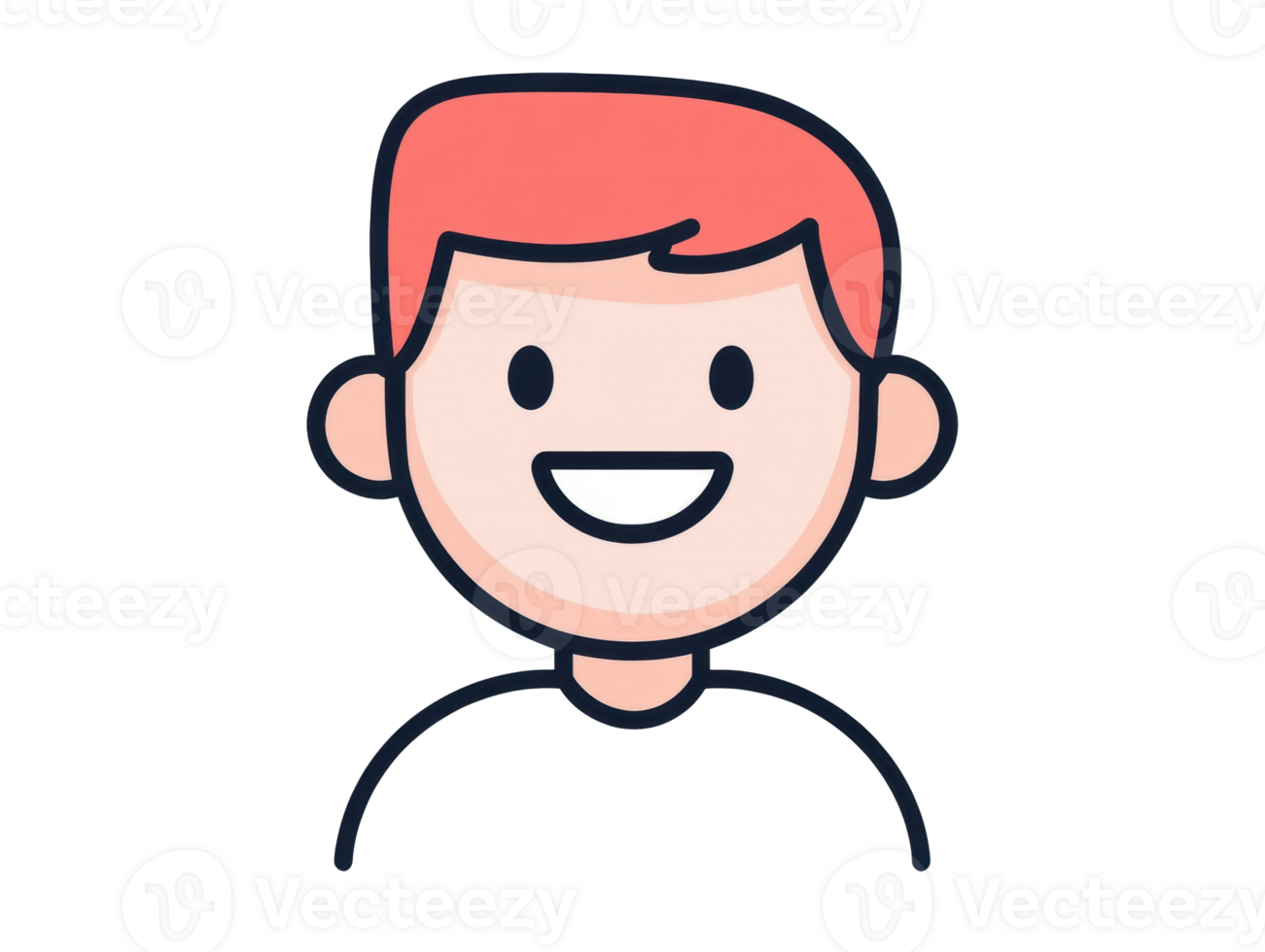 Happy young boy with red hair smiling in casual attire png