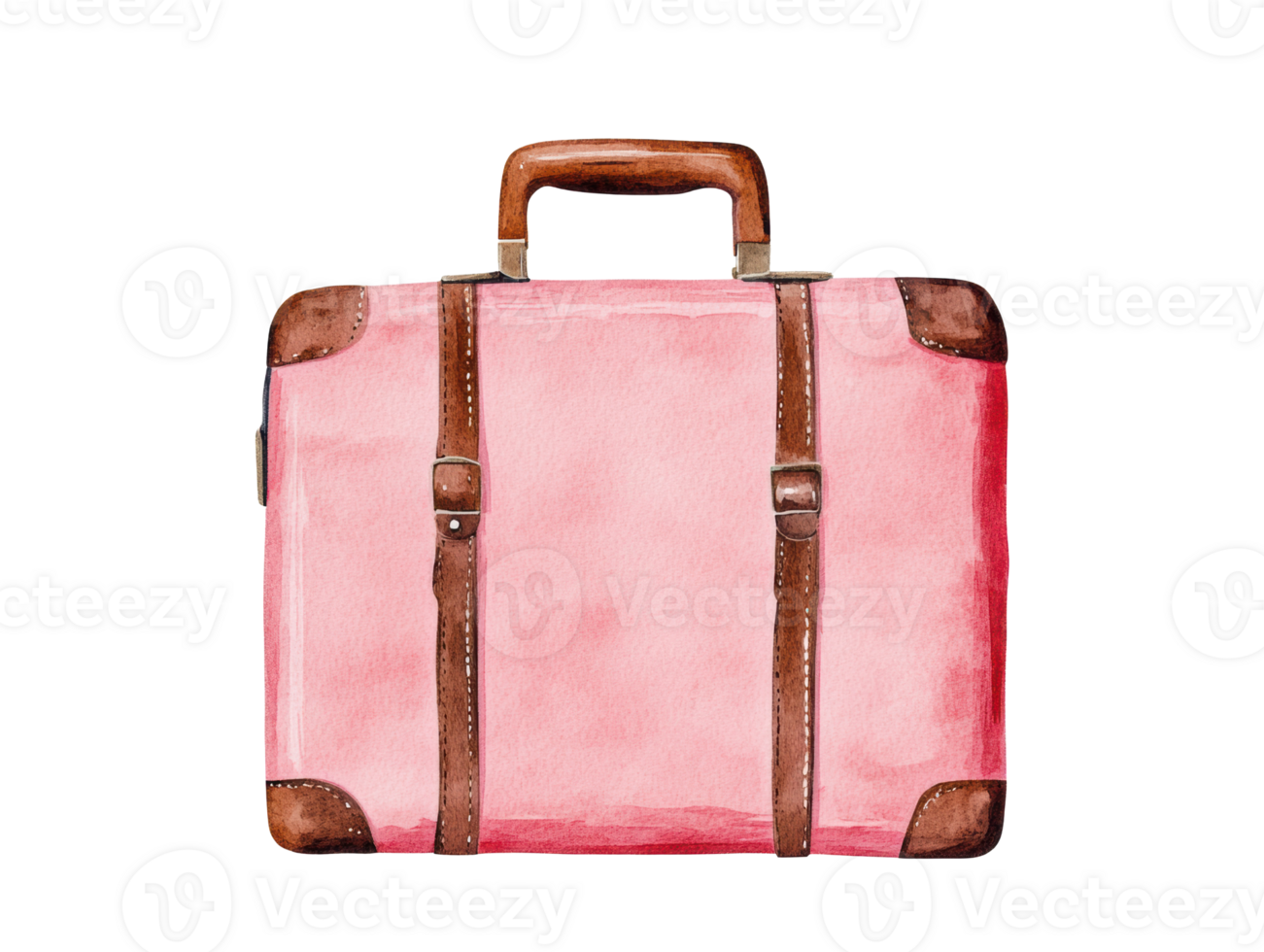 Pink vintage suitcase for travel and adventure planning png