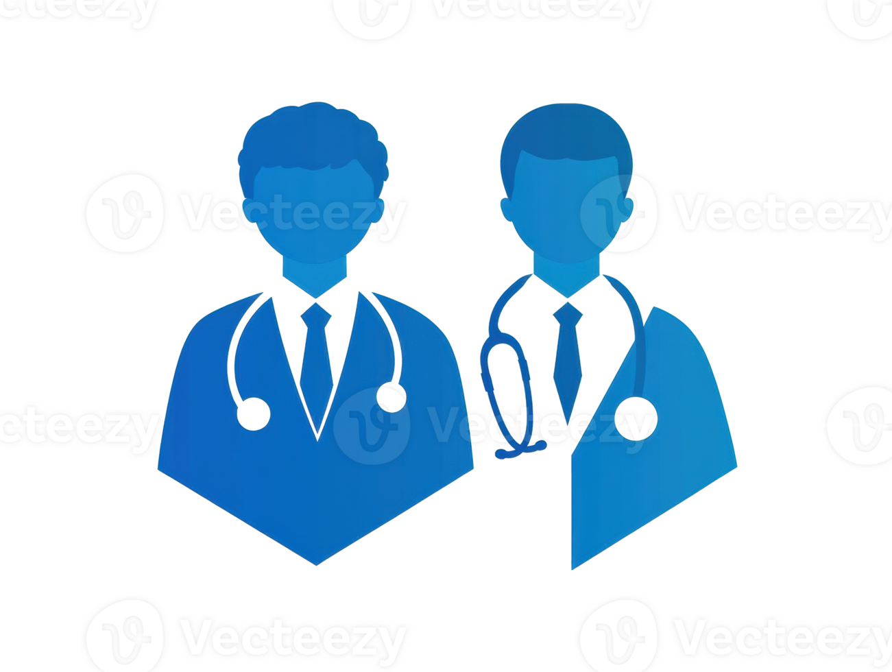 Medical professionals in blue tones for healthcare design projects png