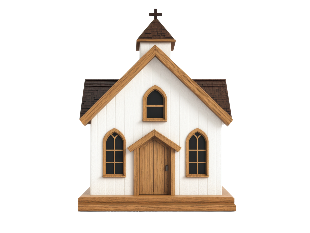 Charming wooden church model for holiday decor and celebrations png