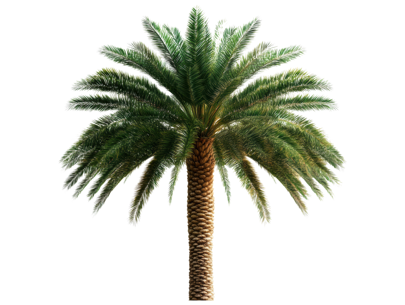 Lush palm tree with vibrant green fronds for outdoor decor and design png