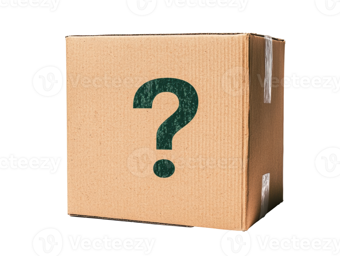 Mysterious box with a question mark for surprise unboxing concept png