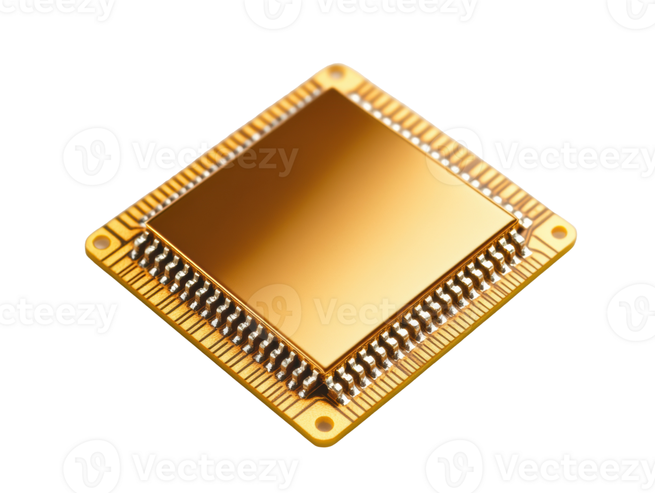 Golden microchip design for technology applications and devices png