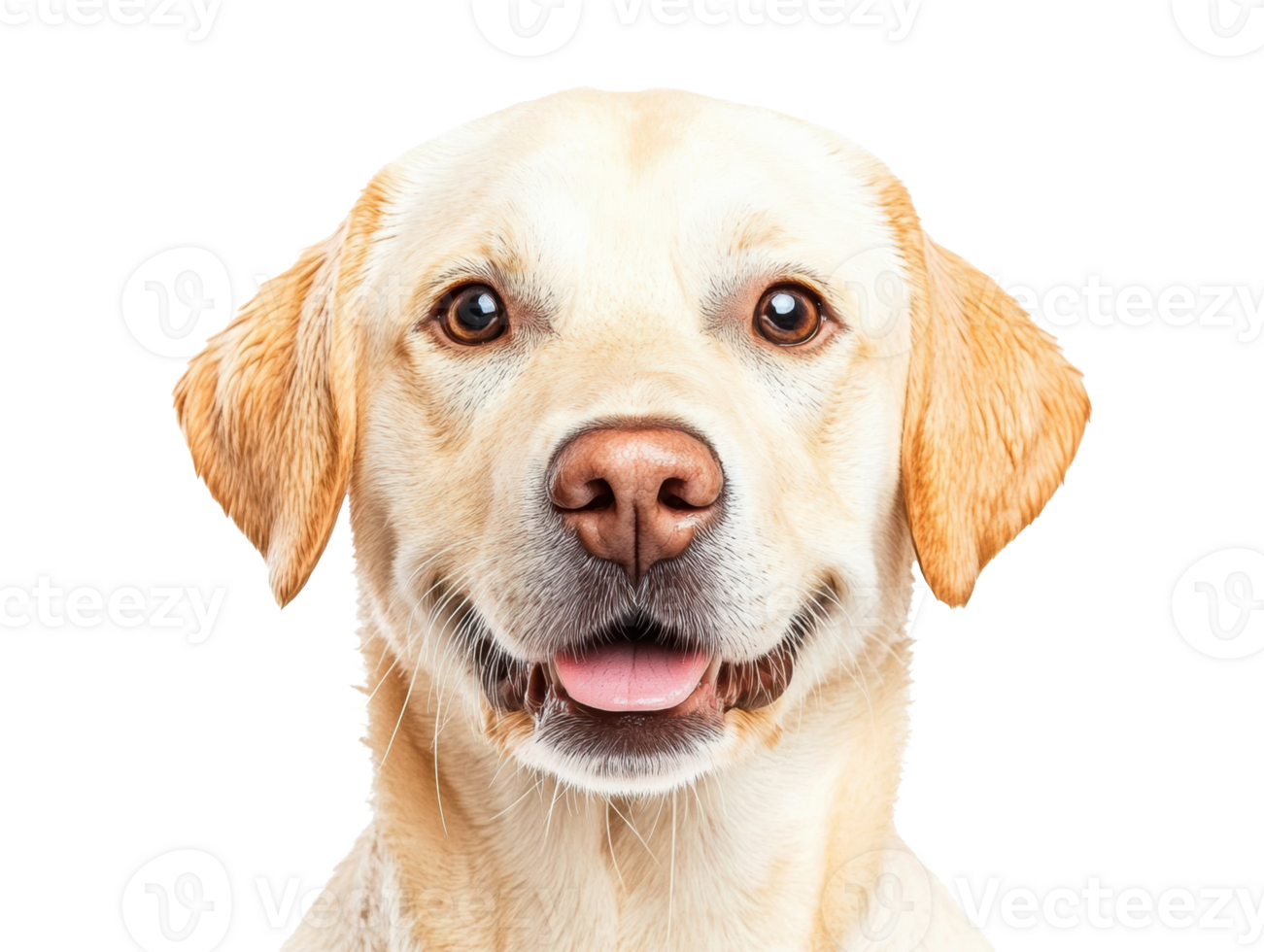 Happy yellow Labrador with a friendly expression at home png