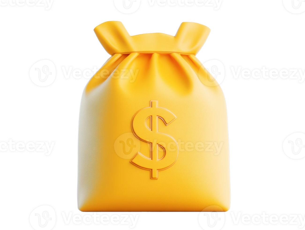 Yellow money bag with dollar symbol for financial concepts and wealth png