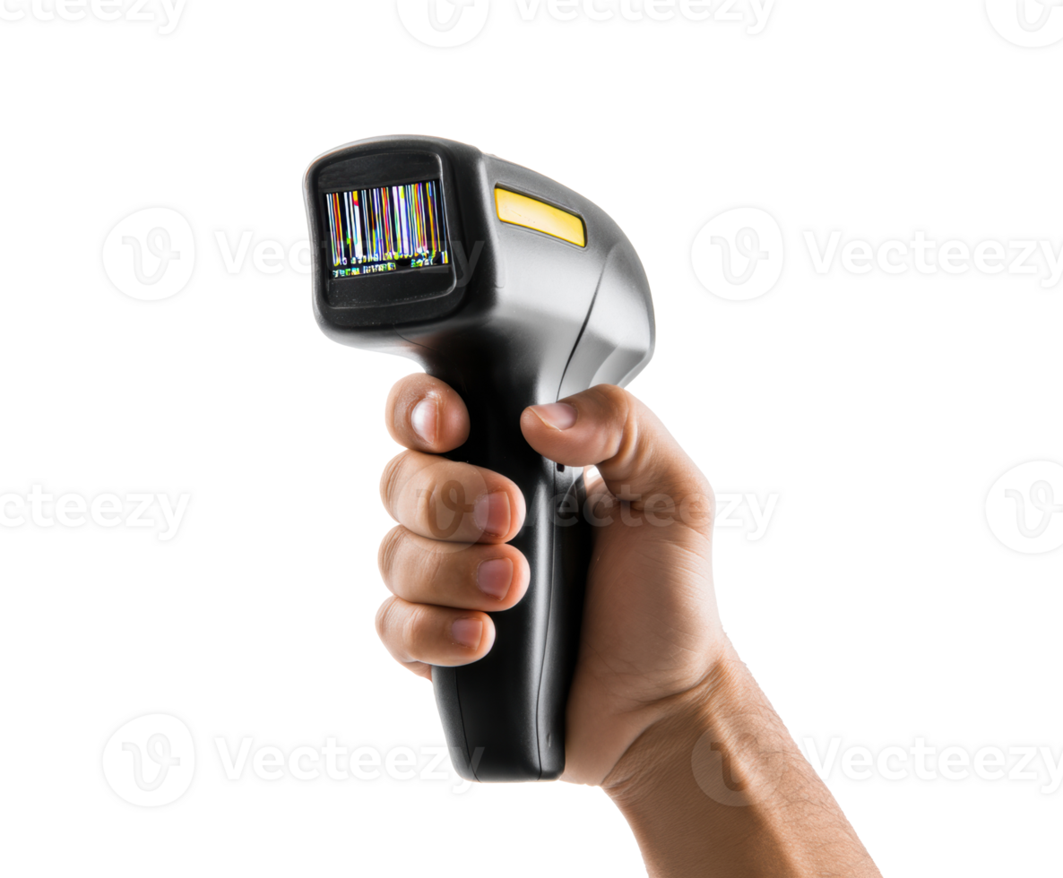 Handheld barcode scanner for efficient inventory management tasks png