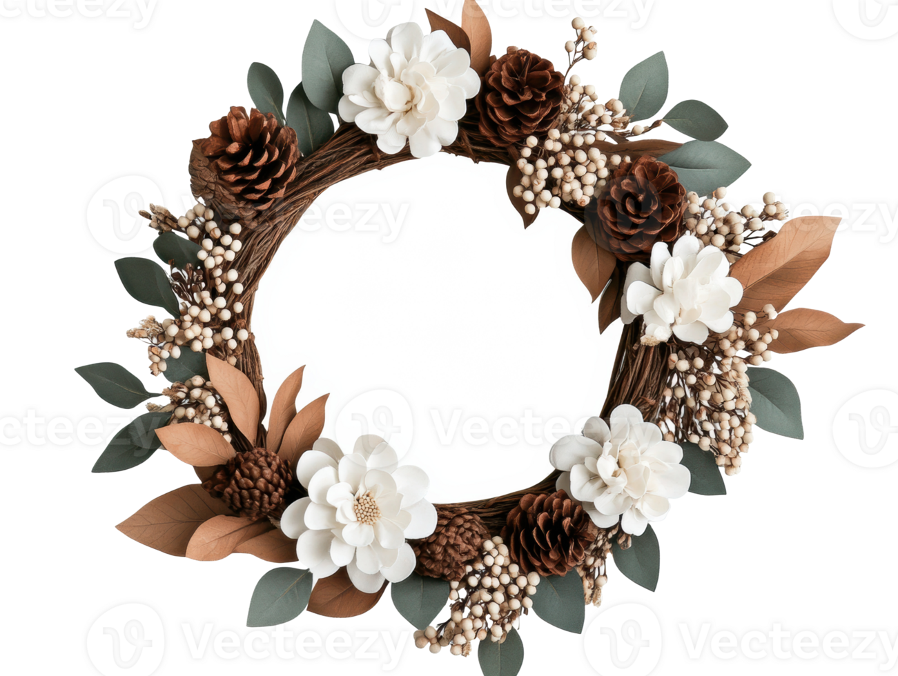 Elegant floral wreath design for seasonal decoration and home decor png