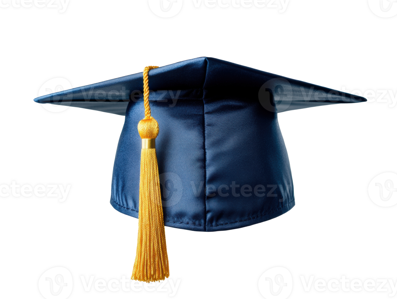 Graduation cap with gold tassel as symbol of achievement png