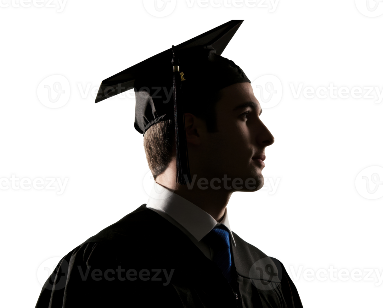 Graduation celebration of a young man in cap and gown png