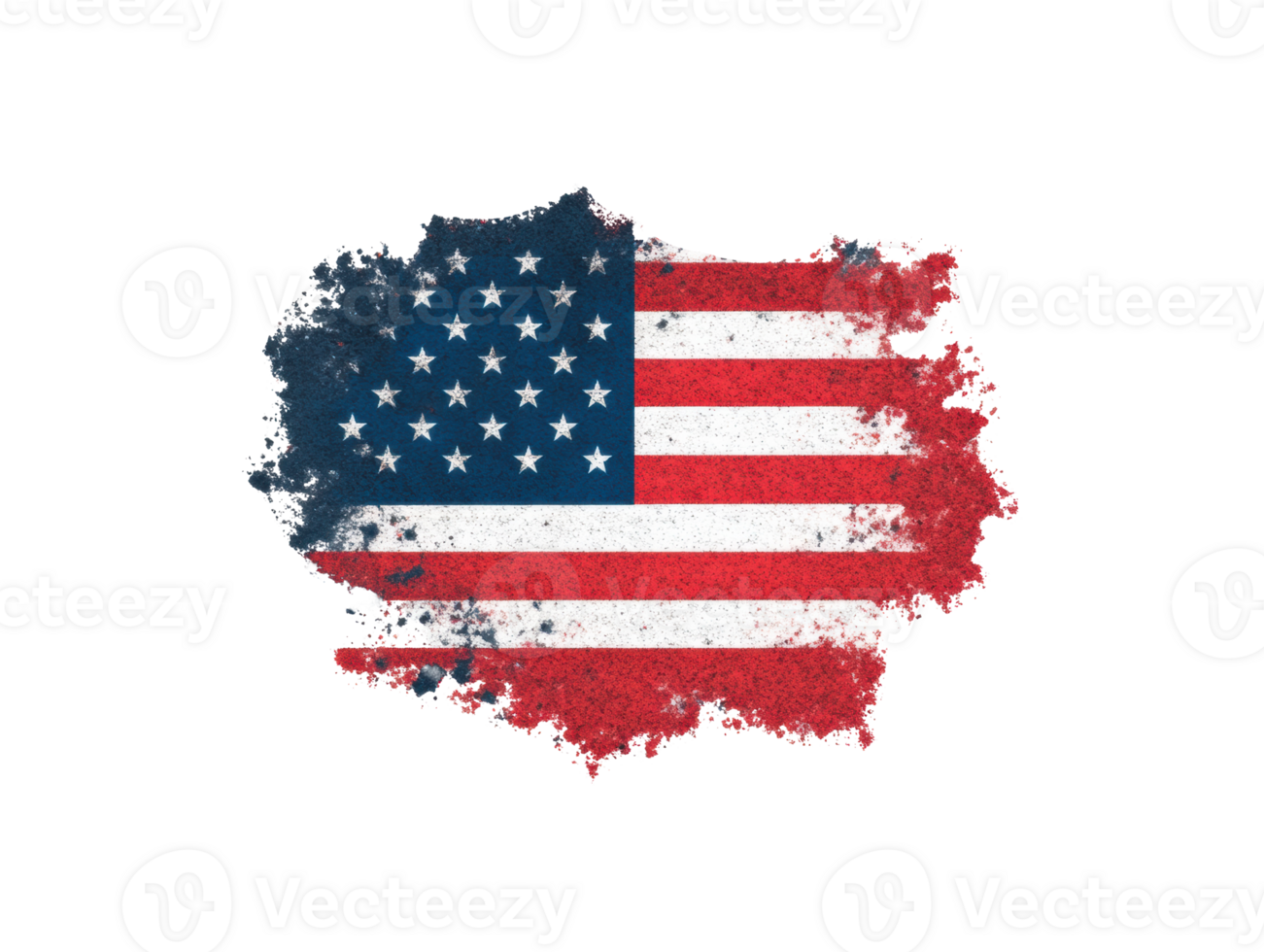 Artistic American flag design with a textured backdrop png