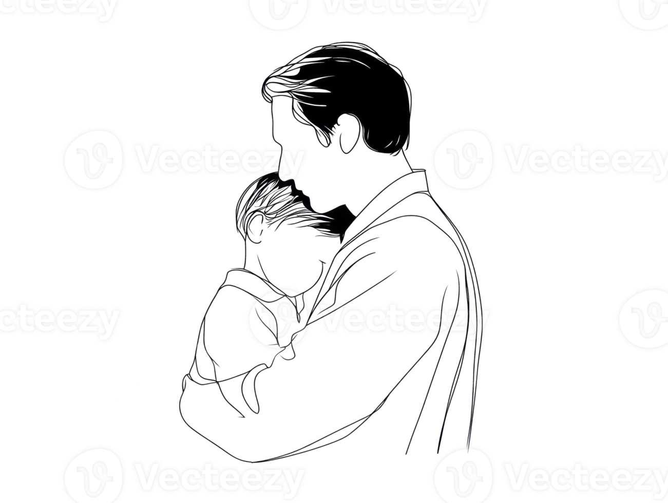Father and child embrace showing love and connection png