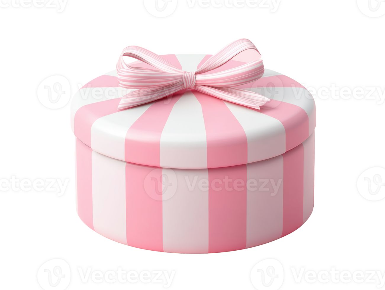 Pink striped gift box with bow for special occasions and celebrations png
