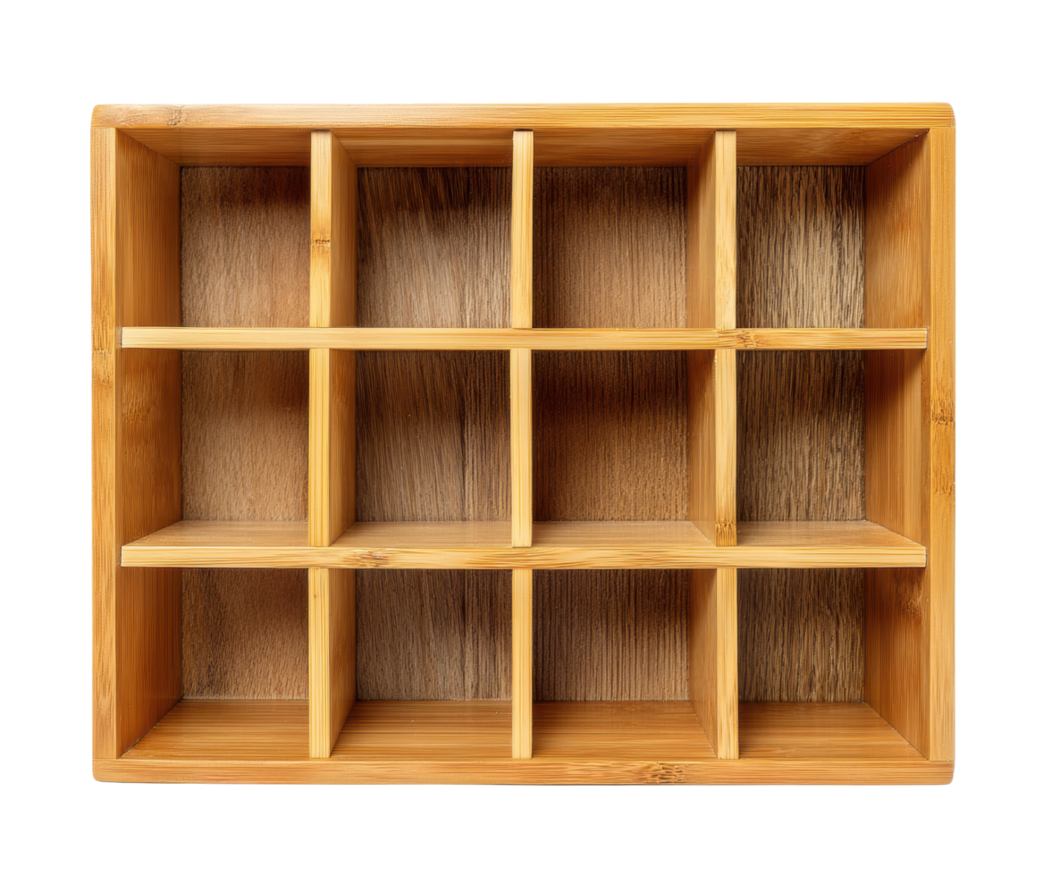 Organizational bamboo box for storage and display of items png